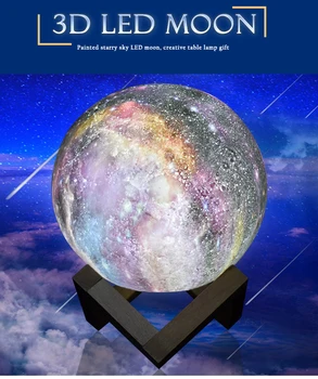 

3D Rechargeable Moon Lamp Colorful Change Touch Usb Led 2/16 Color Night Light For Bedroom Decoration Home Decor Creative Gift