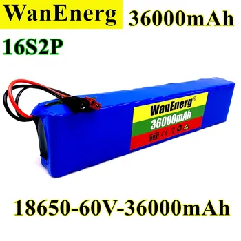 

18650 battery pack 60V 16s2p lithium ion battery pack 67.2v 36000mah eBike electric bicycle scooter withBMS 1000W plug