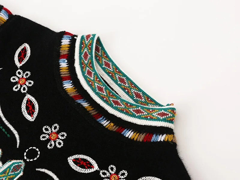 Женский роскошный вязаный пуловер с вышивкой, топы, рубашки