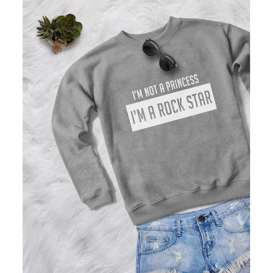 Женский свитшот ONSEME забавный с круглым вырезом и принтом I'm a Rockstar tumblr