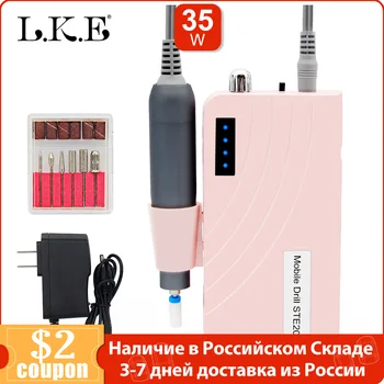 

LKE Rechargeable Nail Drill Machine Portable 35W 30000RPM Manicure Machine Electric Nail File Nail Art Tools for Nail Drill bits