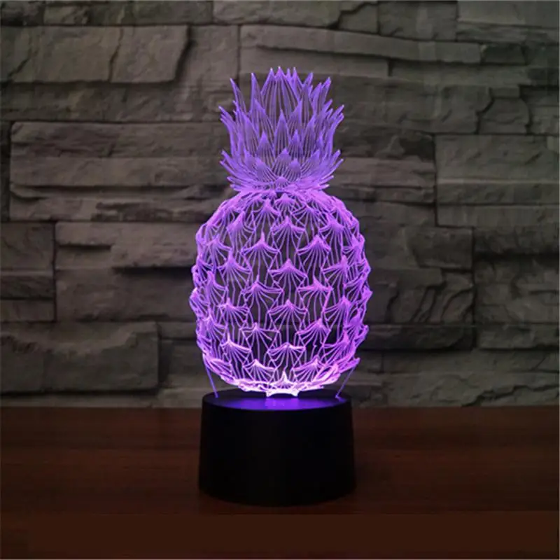 Ананас 3d лампа градиентная красочная сенсорная Зарядка светодиодный визуальный подарок атмосфера светодиодный ночной Светильник Usb Led Детская лампа спящий Декор