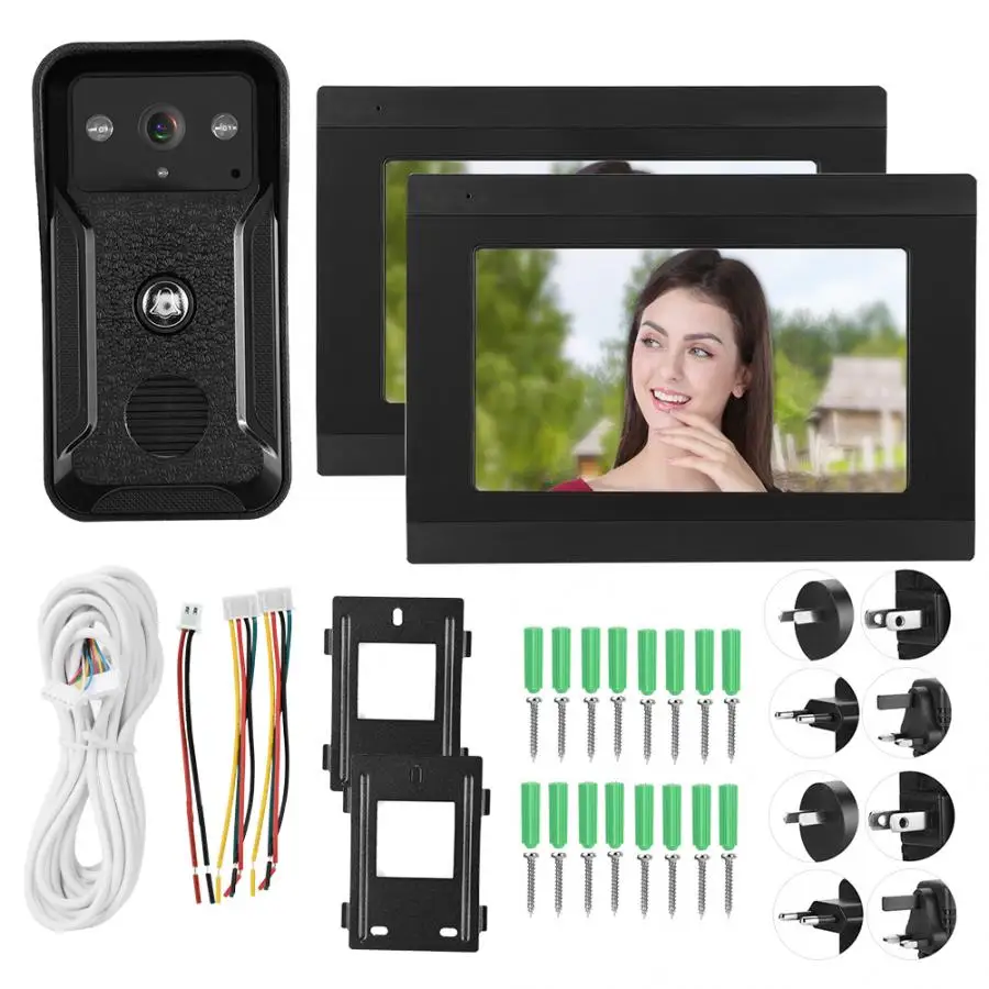 Ночная камера 7 в 1 2 монитора проводной Wi Fi 1080P HD видео дверной звонок