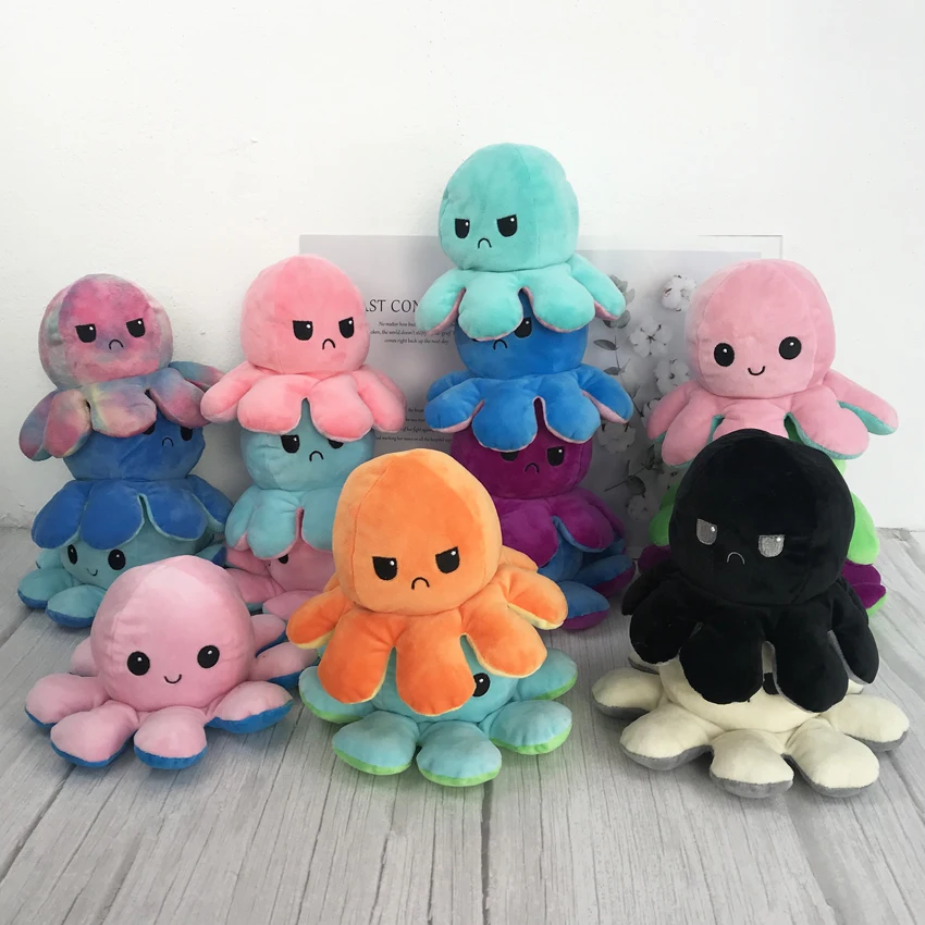 

2020 Reversible Octopus Plush Toys Soft Cotton Stuffed Plush Toy Kids Gift Double-Sided Flip Toy Doll Gifts Baby Companion