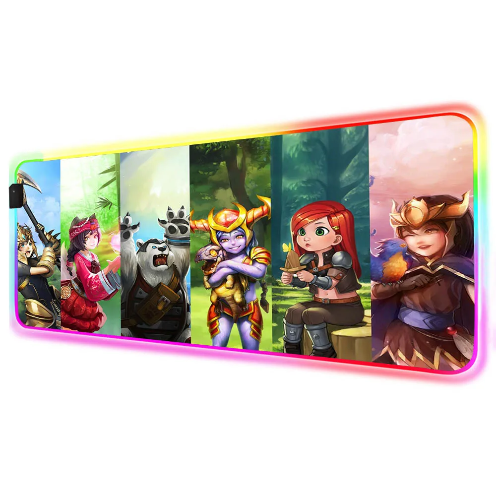 

League of Legends RGB Mouse Pad Game Accessories Large LED Game Character MousePad Game Table Pad Desktop Best Selling Pad Desk