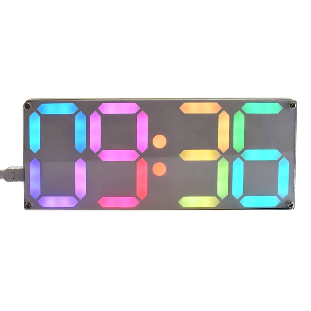 Большой Радужный цвет цифровой трубки DS3231 часы DIY Kit с настраиваемыми цветами