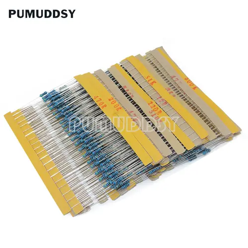 600pcs/set 30 Kinds 1/4W Resistance 1% Metal Film Resistor Pack Assorted Kit 1K 10K 100K 220ohm 1M Resistors 300pcs/set - Image 4