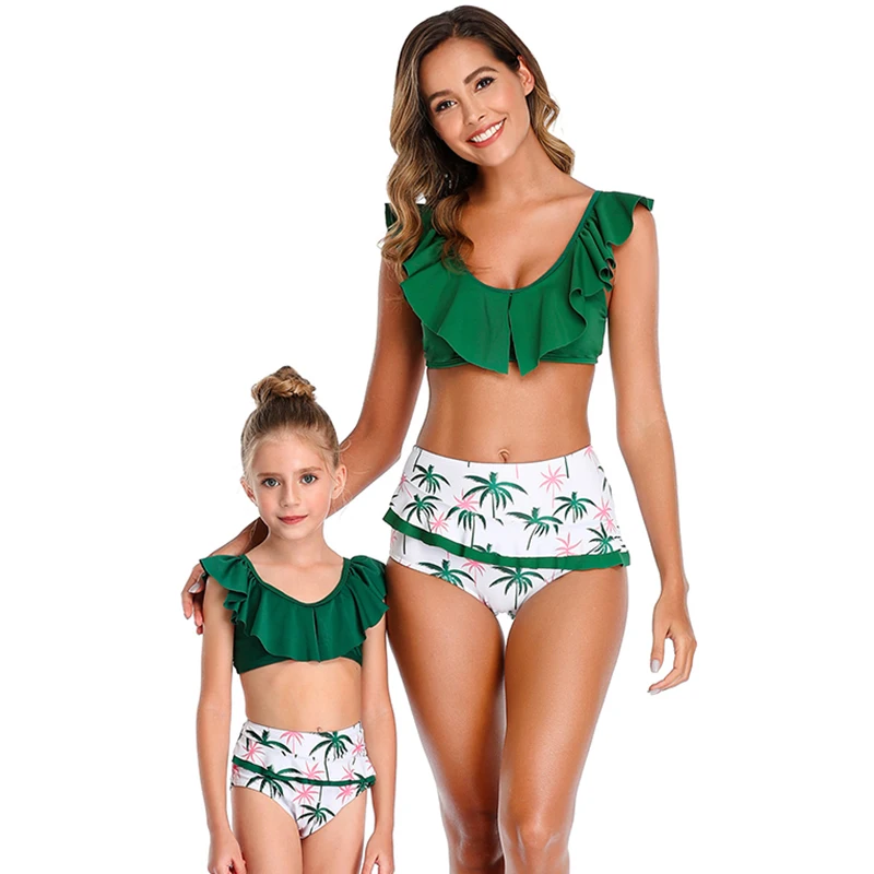 

2020 New Mother And Daughter Printing Swimsuits Family Look Mom Daughter Swimwear Mommy And Me Bikini Family Matching Outfits