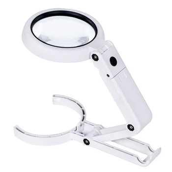

5/11X Magnifying Glass with 8 LEDs Light Foldable Stand Table Magnifier Tool HUG-Deals