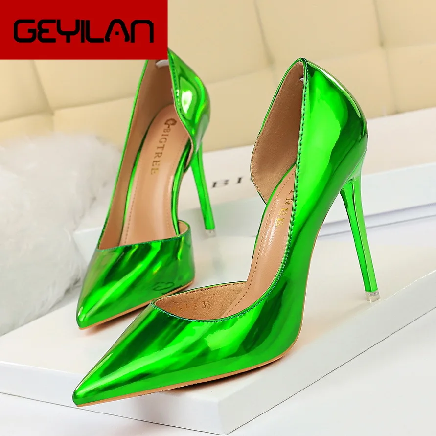 

2020 Plus Size 43 Newest Women 10.5cm High Heels Gold Pumps Female Escarpins Luxury Tacons Lady Shoes High Heels Scarpins Shoes