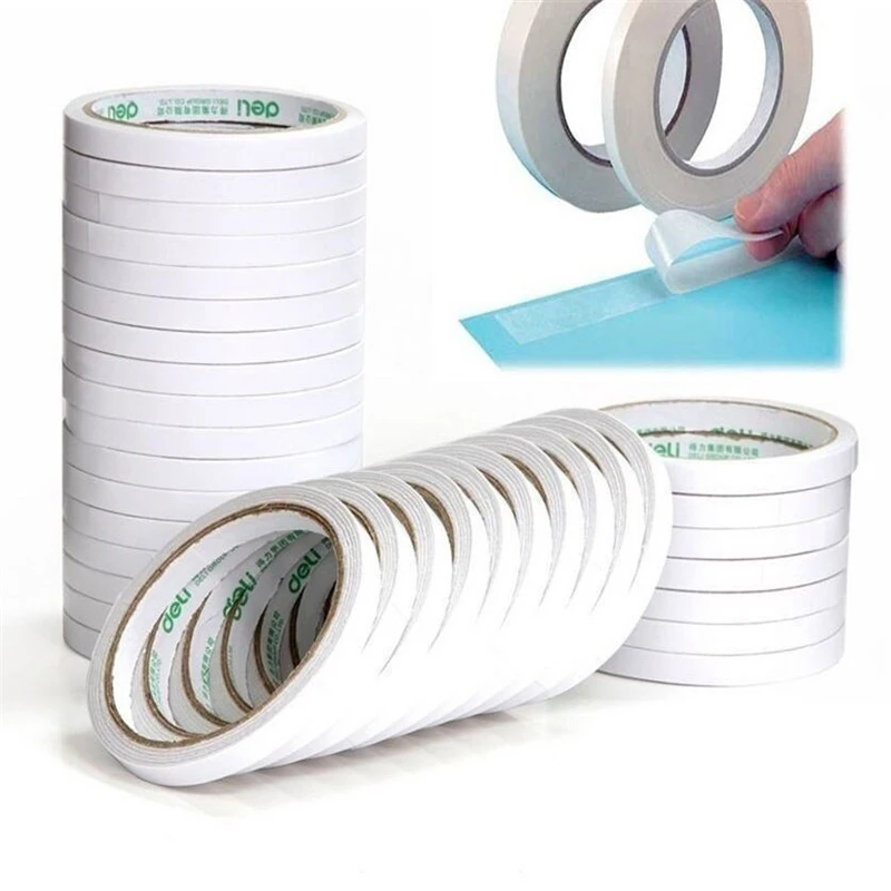 10m Double Sided Tape White Super Strong Ultra Thin Double Sided Tape Paper High Viscosity Home School Office Tools 8 10 12mm Tape Aliexpress