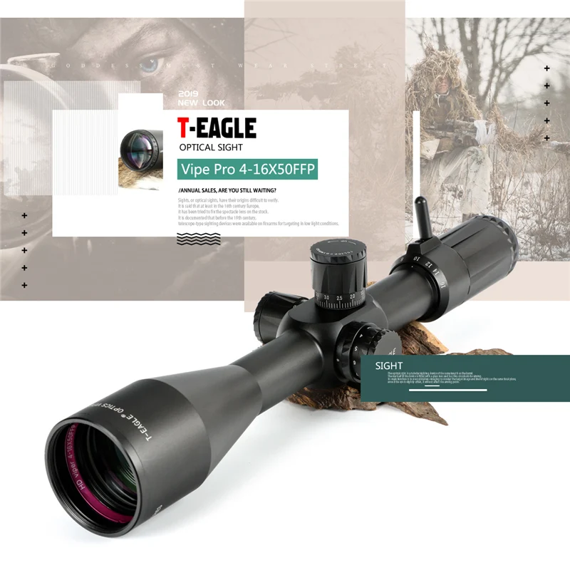 T-EAGLE Viper HD 4-16x50 FFP дальность первого фокусного плана стрельба охотничий прицел