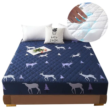 

Plush Thicken Quilted Mattress Cover Warm Soft Bed Cover King Queen Mattress Protector Bed Fitted Sheet Not Including Pillowcase