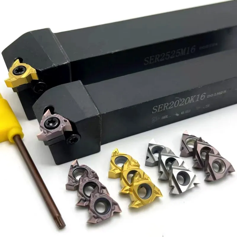 thumbnail image 2 of Maizoon CNC Lathe Threading Tool Set - SER1212H16 Holder, 10x 16ER AG60 Carbide Inserts, T15 Wrench 2 of 12