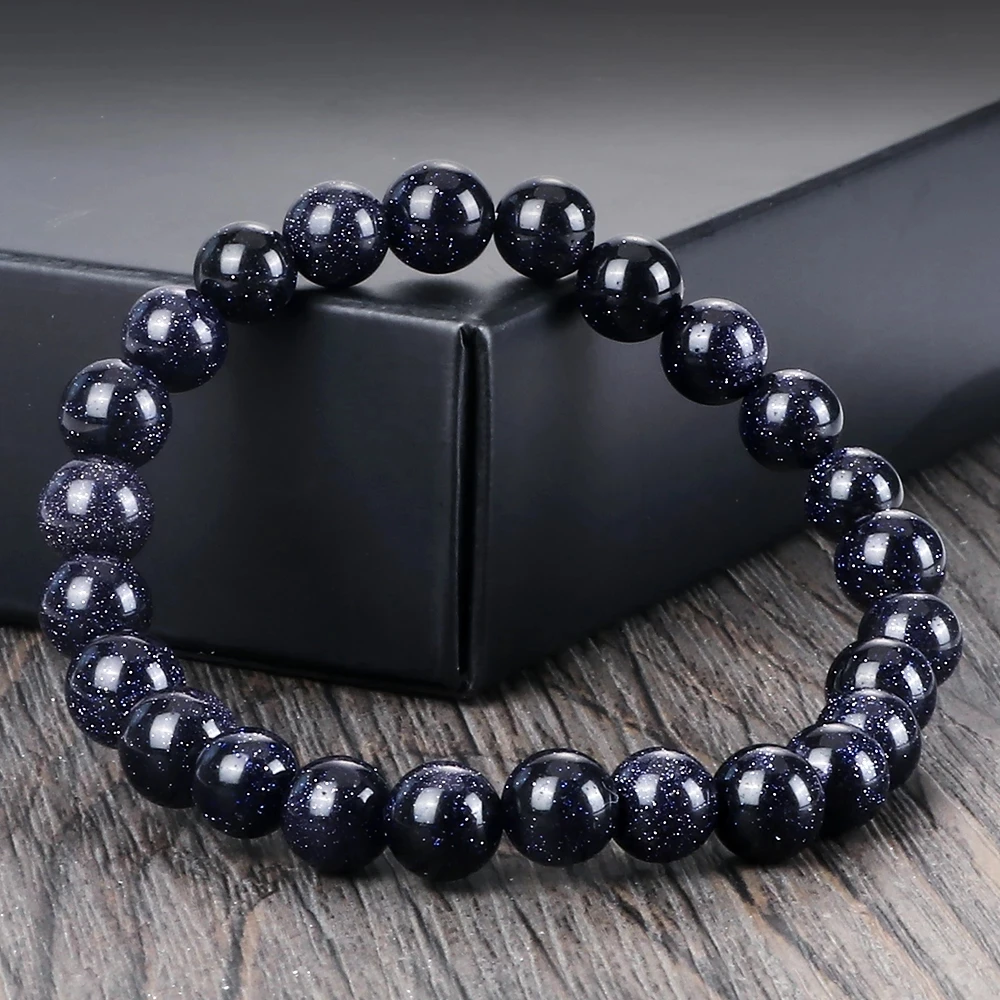 Men women energy beaded bracelet 8mm natural tiger eye stone lava rock agates stretch bangle yoga healing jewelry gift