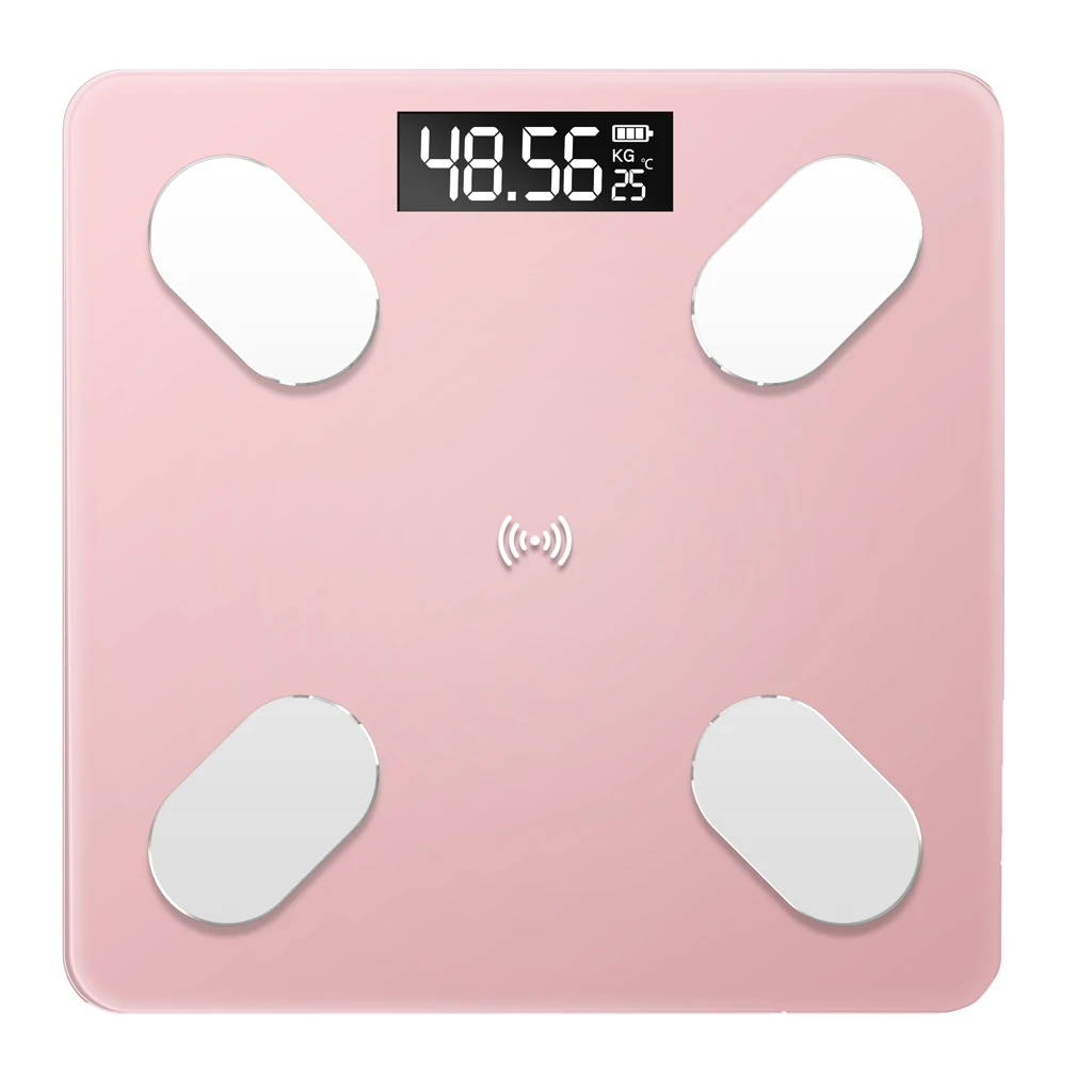 Mrosaa 26*26 см весы для жира, умный BMI, светодиодный, цифровой, для ванной, беспроводной, весы, баланс, bluetooth приложение, Android IOS PP4 - Цвет: B