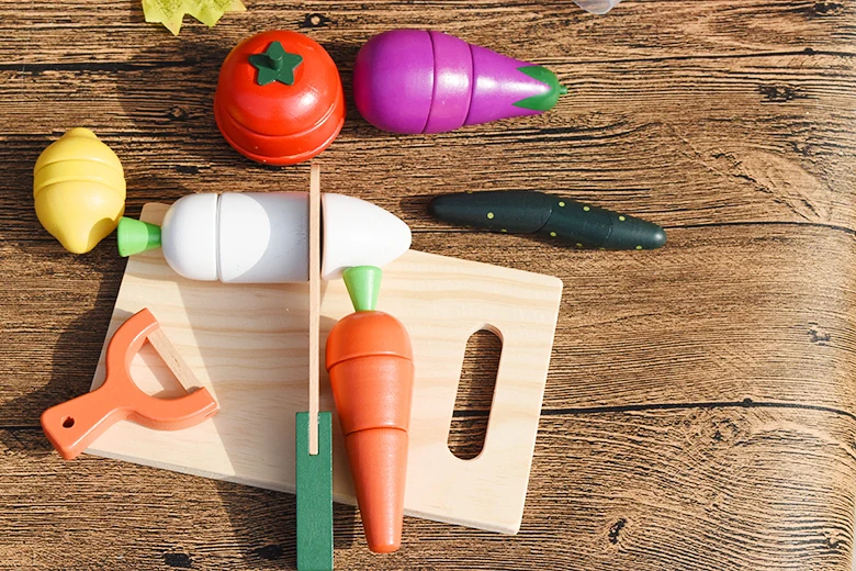Дропшиппинг деревянная коробка овощерезка Набор деревянные игрушки для детей моделирование фрукты/рыба/Десерт игровой дом развивающий подарок