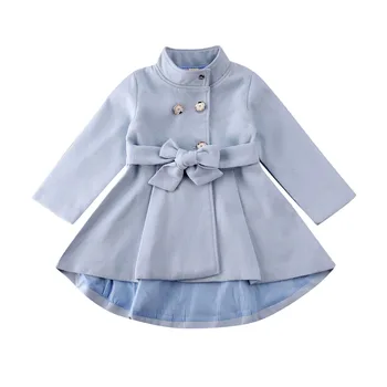 

1-5Years Fashion Toddler Baby Girl Outerwear Coat Long Sleeve Dress Windbreaker Jacket Coat Autumn Winter Kid Girl Long Coat