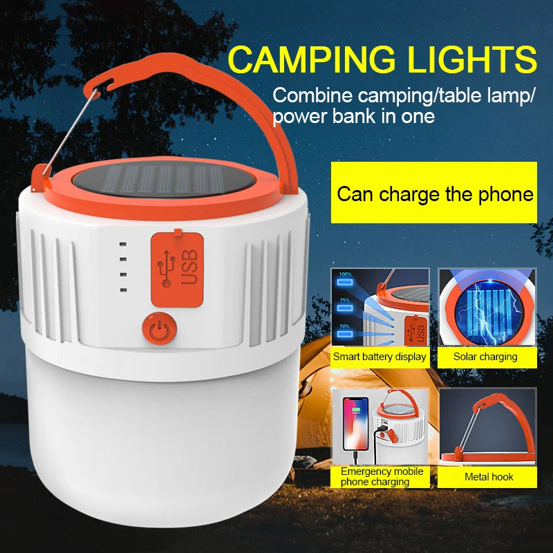 

Портативный походный фонарь на солнечной батарее, 80/100 Вт