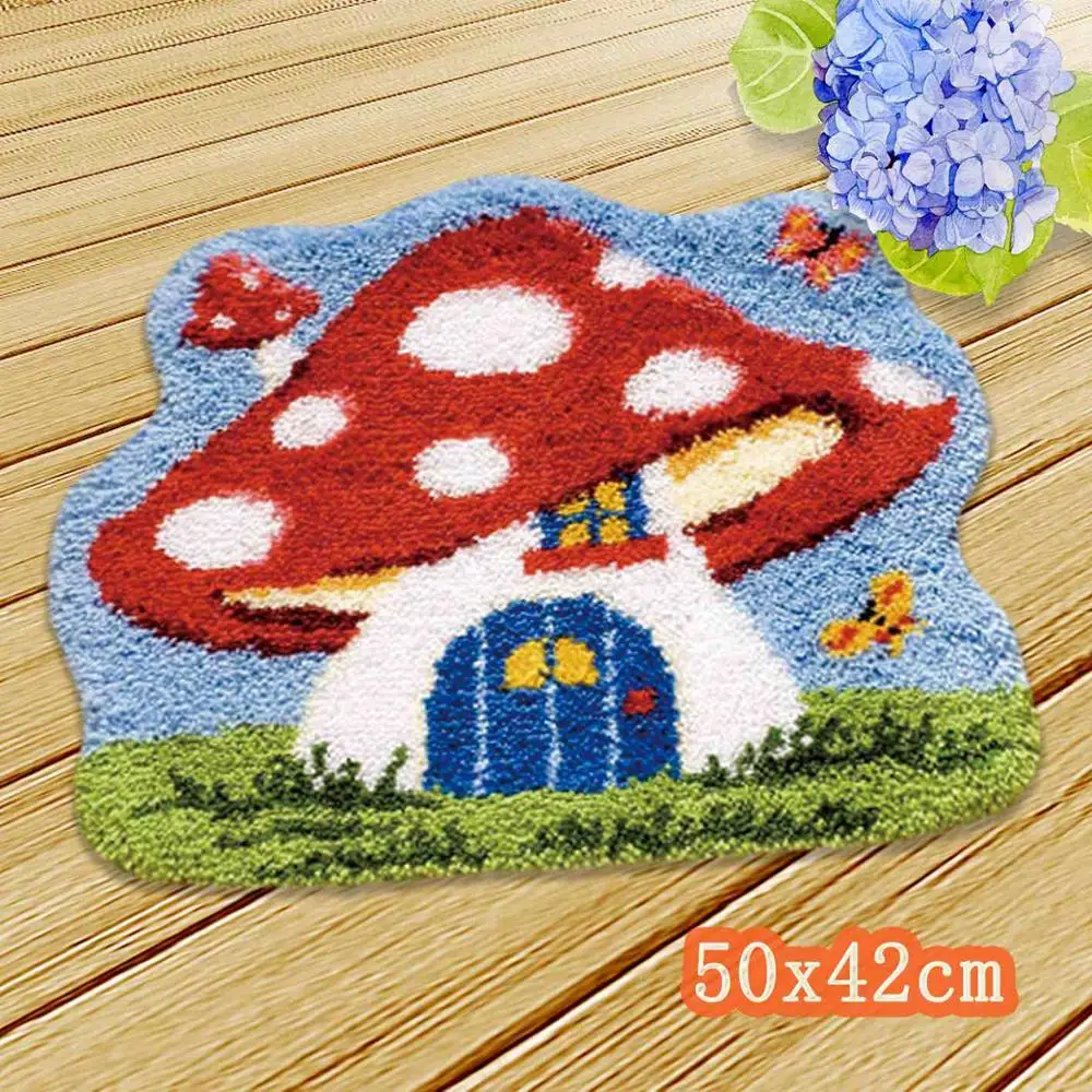 Embroidery Cushions Knooppakket Smyrna Latch Hook Kits Diy Klink Haak Kussen Bloem Button Cushion Animals Cuscini Divano Forme - Цвет: ZD076