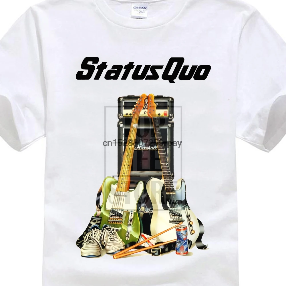 Status Quo рок-группа Instru для мужчин ts белая футболка для мужчин