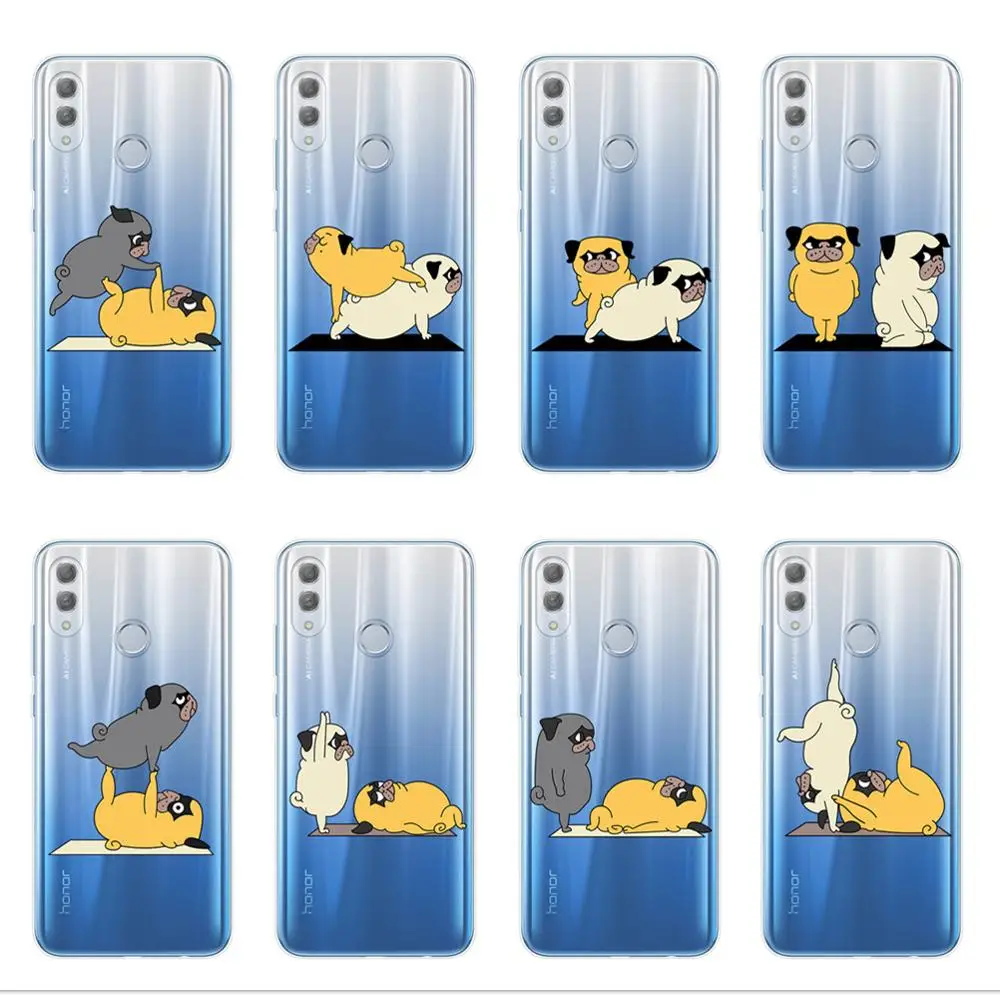 

Funny Yoga Dog Pattern Phone Case For Huawei Honor 9 10 20 Lite Pro 10i 8X 8C 6X 7X Y9 2019 Y5 Y6 Prime 2018 Soft TPU Cover Capa