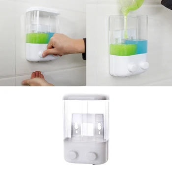 

Empty Plastic Liquid Soap Dispenser Wall Mounted Suction Push Type Bottles Containers Refillable Shampoo Gel Shower Dispenser