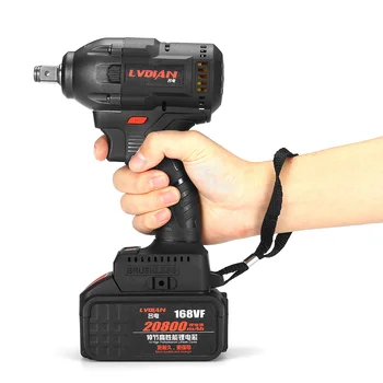 

Electric Impact Wrench Cordless Infinitely Electric Wrench with LED lights Speed Brushless Impact Rechargeable Lithium Battery