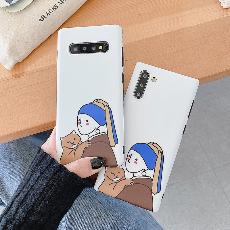 Милый чехол для телефона с кошкой для девочки samsung Galaxy Note 10 Pro S8 S9 S10 Plus Note 8 Note 9 Мягкий силиконовый чехол s