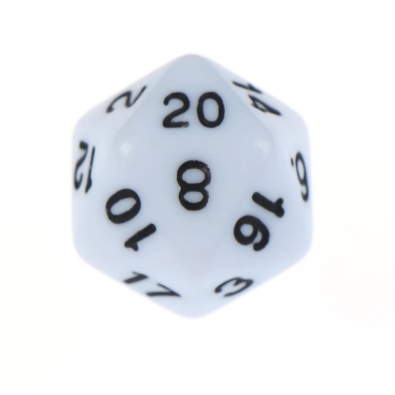 WT 1 шт. эффект D20 игральные кости для настольной игры 20 сторонних данных насыщенных цветов аксессуары для настольной игры акриловые цифровые игральные кости - Цвет: WT