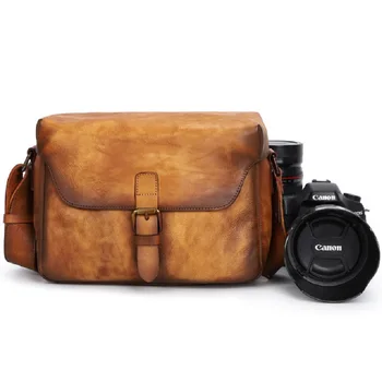 

M387 New Portable Retro Genuine Leather SLR Camera Bag Shoulder Messenger Digital Bag Lens Storage Unisex Leather Photo Bag
