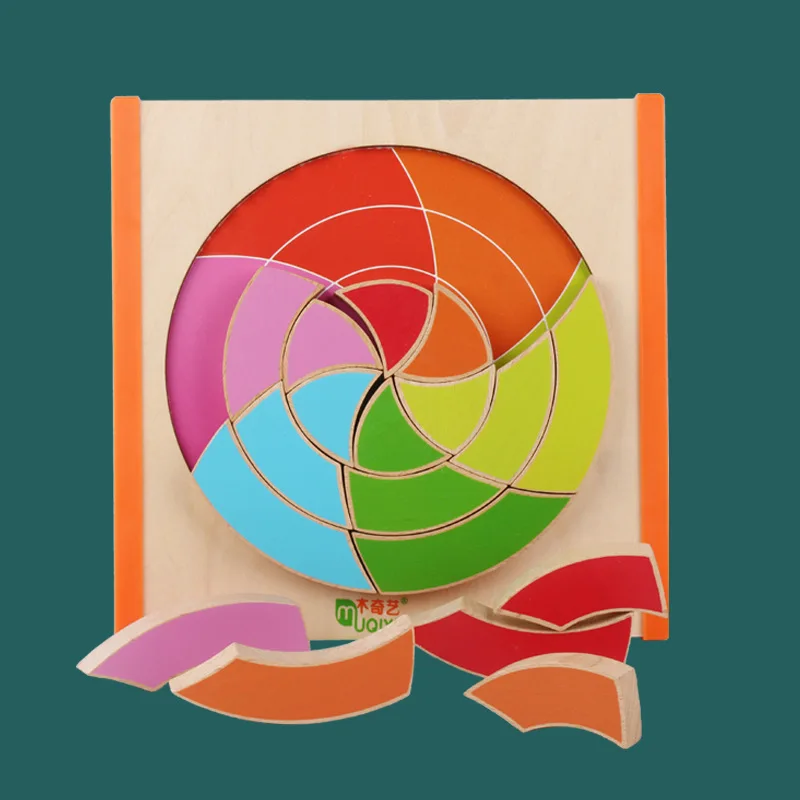 

New Style Children Early Education Geometric Shapes Creative Puzzle Board Logical Thinking Training Montessori ENLIGHTEN Kinderg