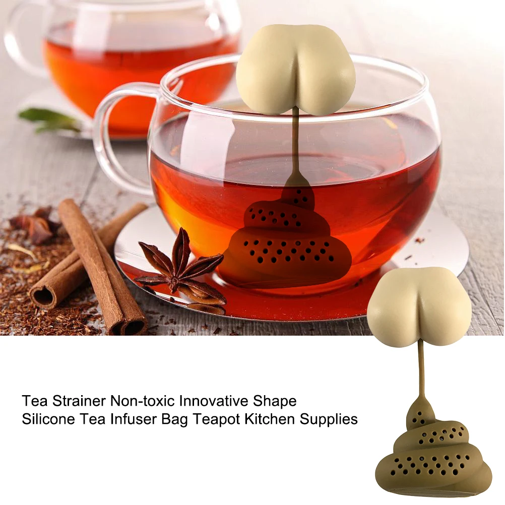 Silicone Tea Infuser Poop Butt Shape Tea Diffuser Silicone Reusable Safe Loose Leaf Tea Bags Strainer Filter Teapot Accessories