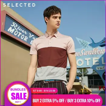 

SELECTED Spliced Colored Short-sleeved Turn-down Collar Poloshirt S|419206530