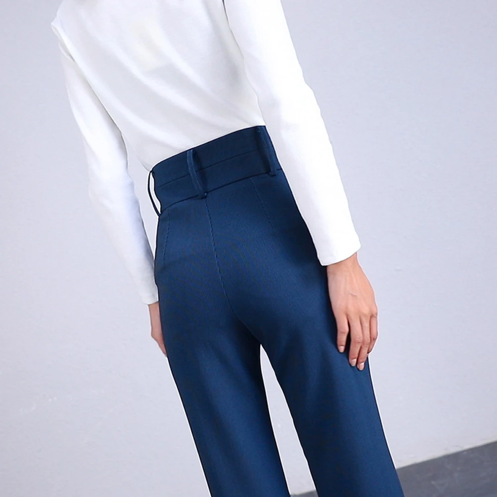 YUEY ���� �ܿ� ���ο� ���� ī�� ���� ���̽�Ʈ ���̵� ���� ���� ��Ʈ����Ʈ �÷� ��ư �� Thicken Suit Pants Women 6XL