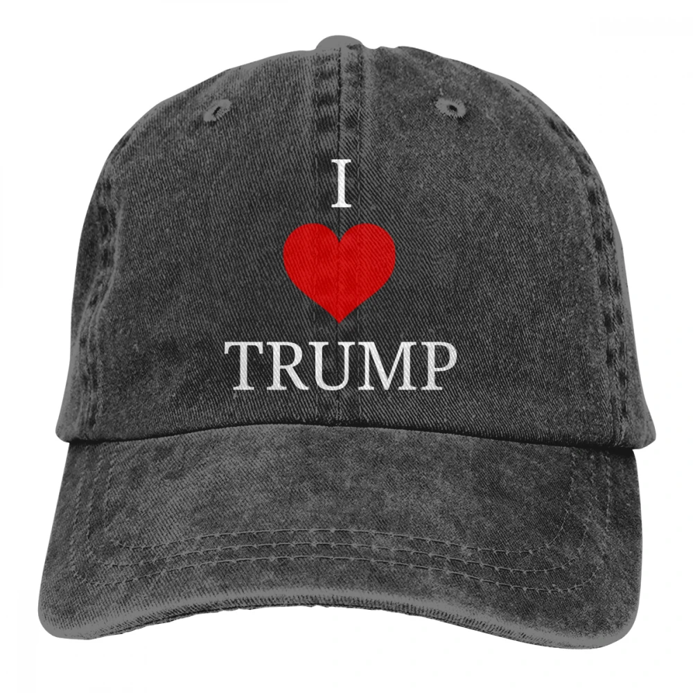 I Love Trump Casquette, Черная мужская и женская джинсовая бейсболка, регулируемая бейсболка для гольфа