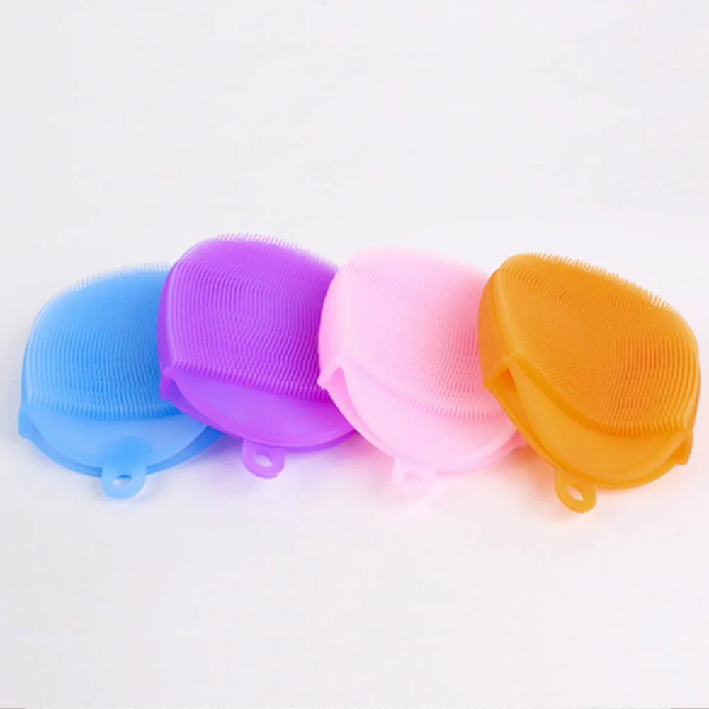 Silicone Portable Multifunction Kitchen Cleaning Tools Random Color 1Pcs Dish Brush Decontamination