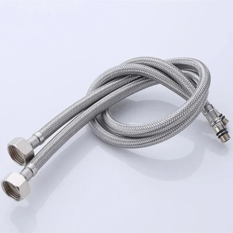 Kitchen Hose Stainless Steel Flexible Plumbing Pipes Bathroom 2 Piece