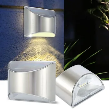 

2pcs Solar Light Outdoor Waterproof Wall Sconce Garden Security Lamp Wireless Sunpower Lamp for House Front Outside Patio Fence
