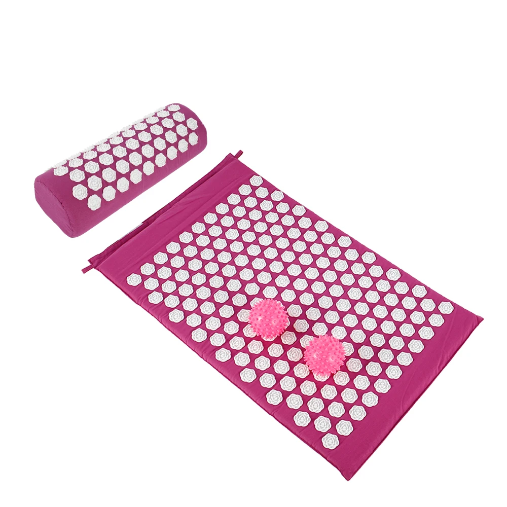 Домашний коврик для акупрессуры и подушка массажный йоги снятия стресса боли в