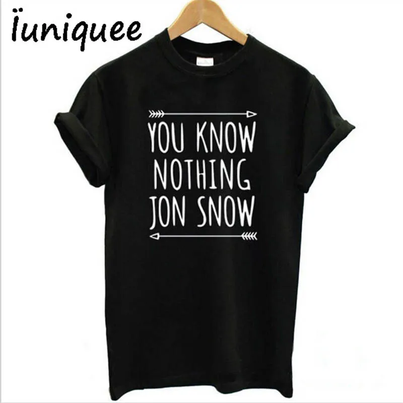 Женская футболка с надписью You Know Nothing Jon Snow 2017 летняя для игры престолов женская