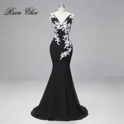 Длинное вечернее платье 2019 халат De Soiree Аппликация vestido de festa Русалочка платья для торжеств