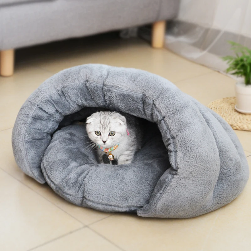 Кошачий подстилка для домашних животных Питомник зимний теплый толстый спальный мешок для кошек домик для кошек удобное гнездо для домашних животных
