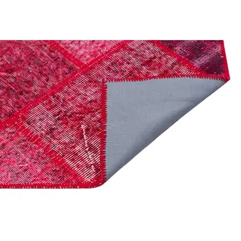 

Handmade Red Vintage Overdyed Patchwork Area Rug 122x187 Cm-4'0''X6'2''