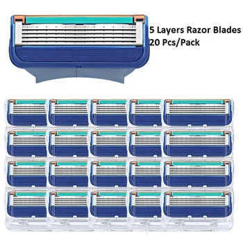 

Shaving Cassettes Fusion Replacement Heads 5 Layers Stainless Steel Razor Blades Straight Razor for Men Manual