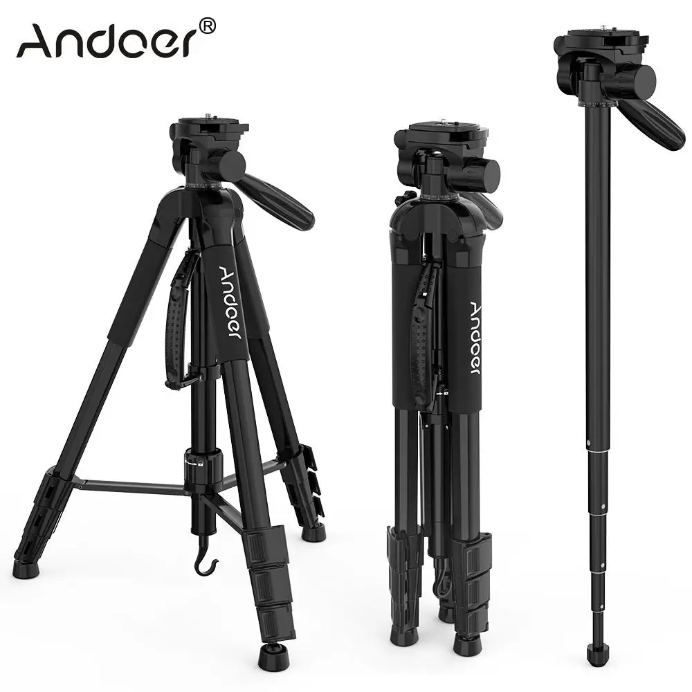 Andoer TTT-666R штатив для камеры монопод для путешествий портативный легкий штатив для Canon Nikon DV DSLR видеокамеры с сумкой для переноски