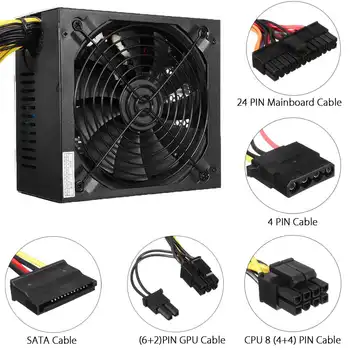 

1300W Miner Power Supply For 6 GPU Eth Rig Ethereum Coin Mining Dedicated Machine Gaming PC Power Supply for BTC AU Plug