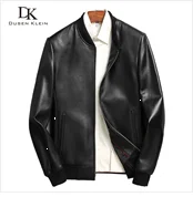 Dusen Klein Men Genuine Leather Jacket Autumn Outerwear Black/Slim/Simple Business Style/Sheepskin Coat 14Z6608 cowhide print jacket