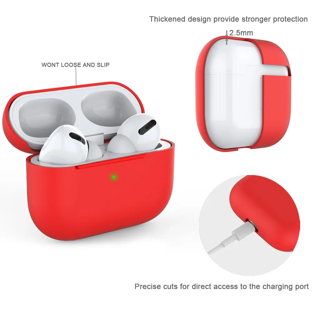 Чехол для Apple AirPods Pro беспроводные Bluetooth наушники чехол силиконовый ударопрочный устойчивый к царапинам Air Pods Pro Сумка Чехол