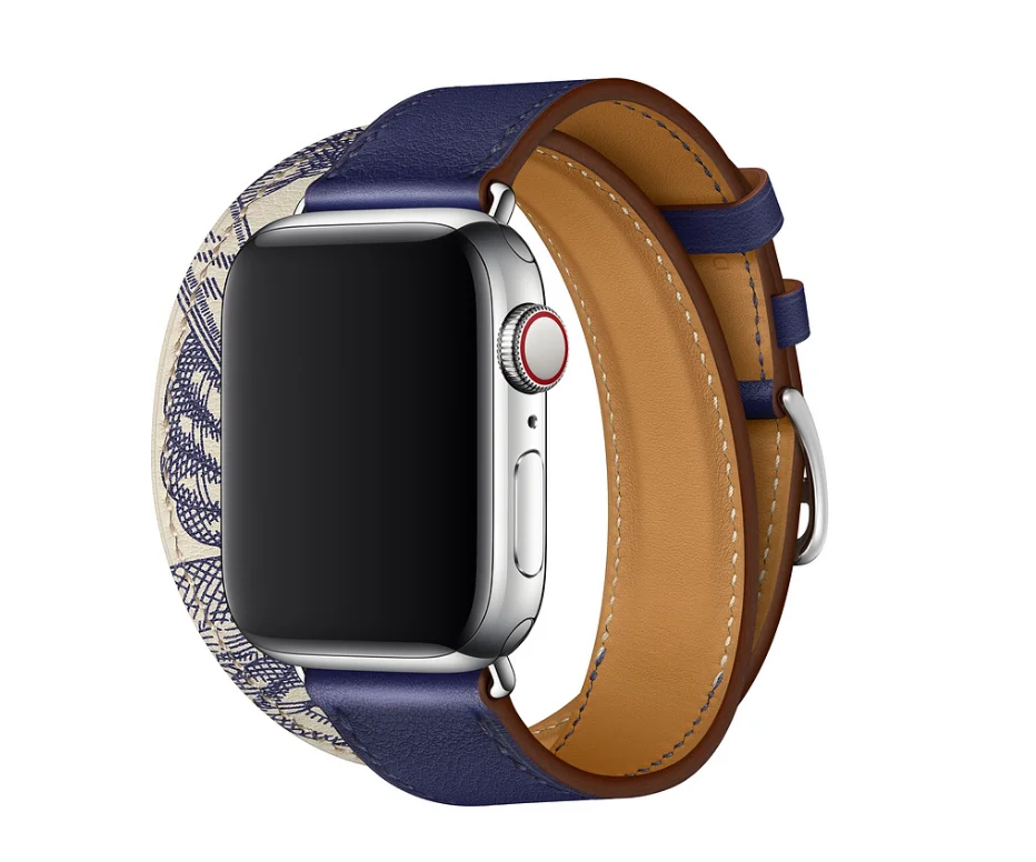 Коровья кожа двойной тур ремешок для Apple Watch 5 Группа 44 мм iwatch серии 5 4 3 2 1 Смарт 42 мм петля 38 мм Браслет замена 40 мм